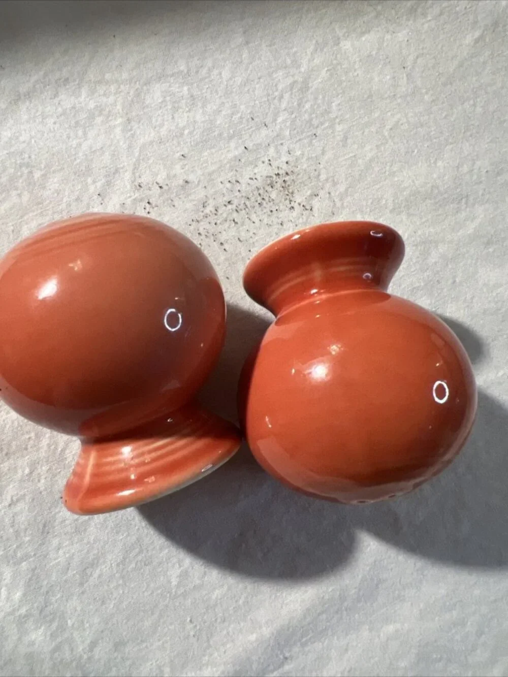 Fiesta Fiestaware peach ball salt pepper shakers